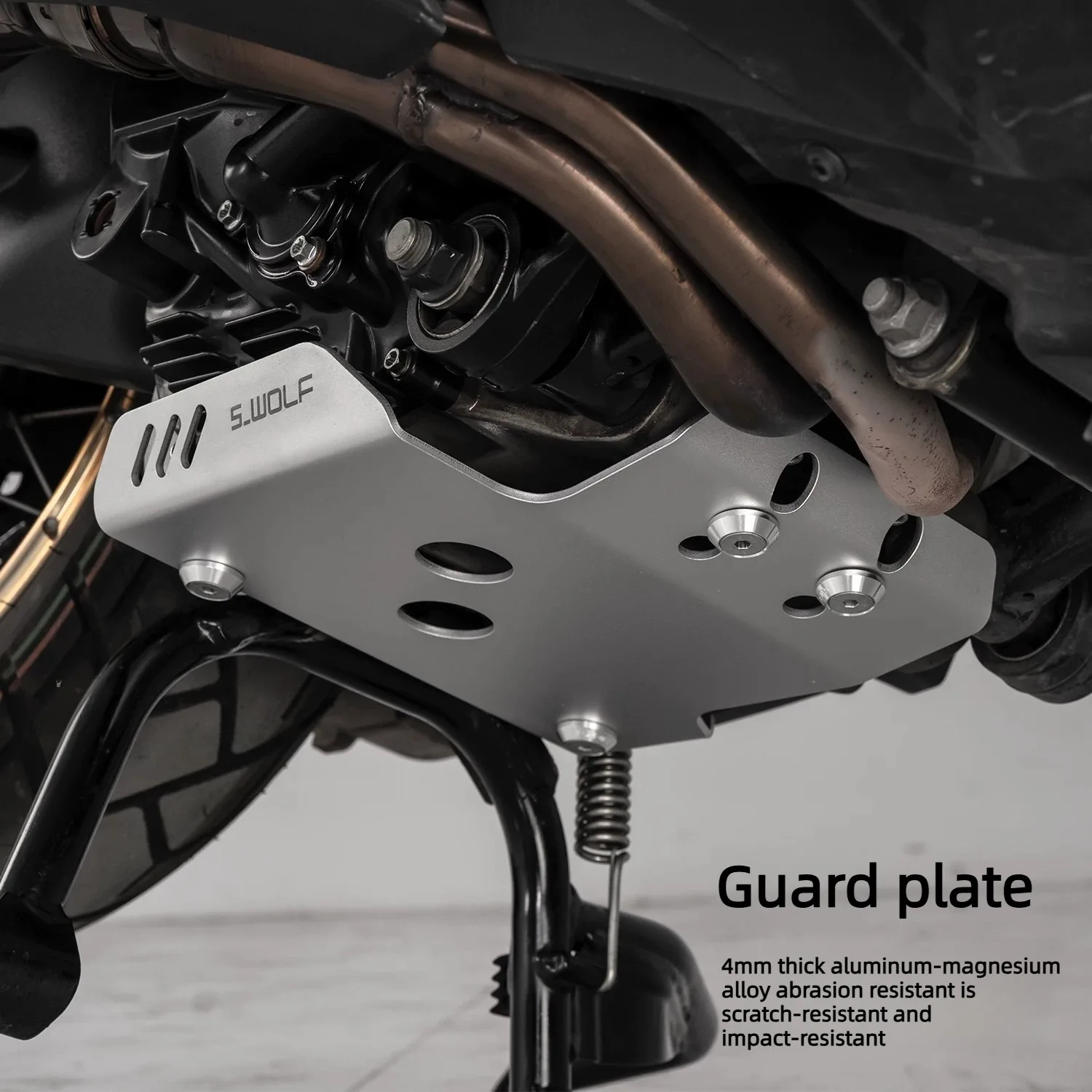For VOGE SR450X motorcycles: engine skid plate, lower fairing, chassis trim cover, and handlebar navigation mount.