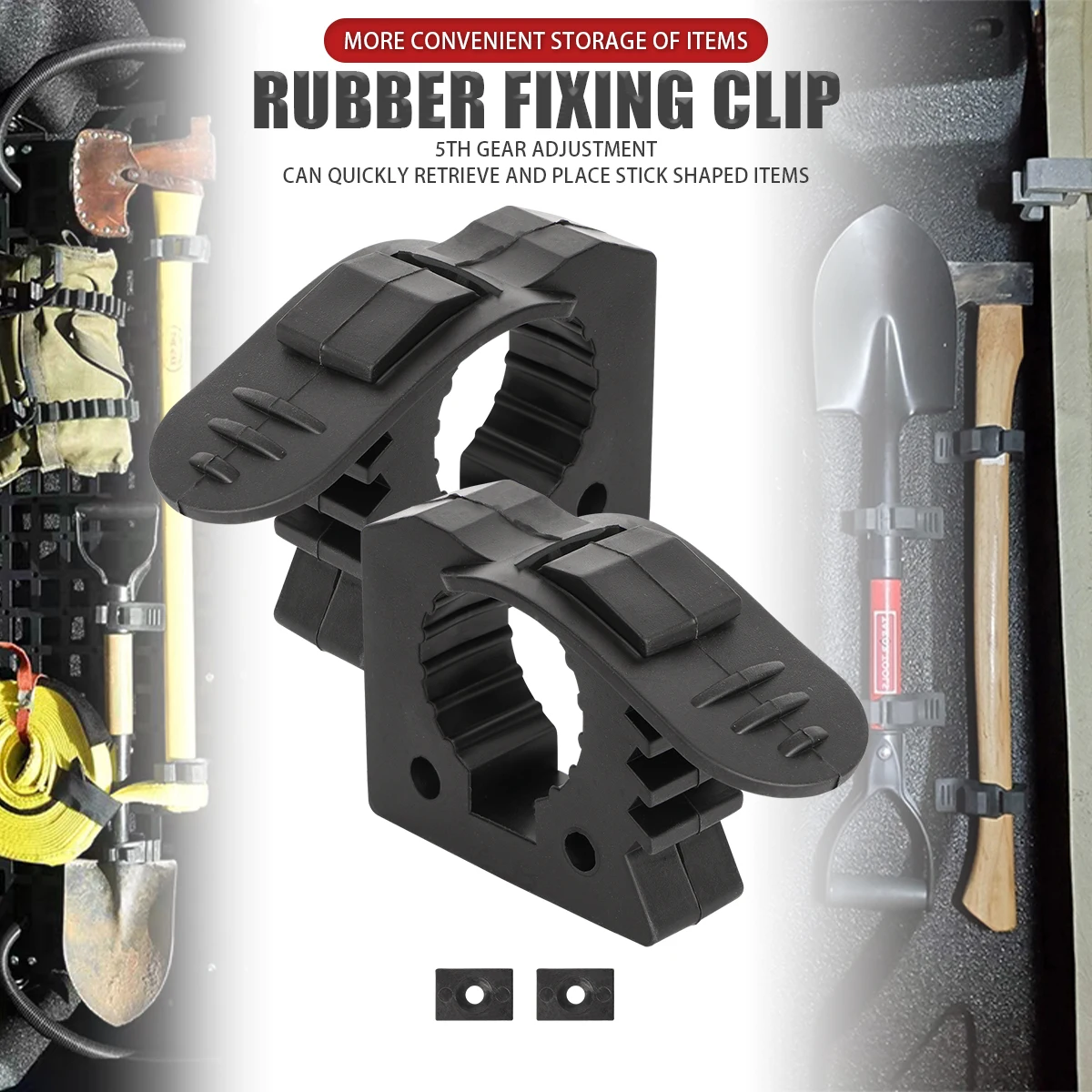 Shovel Mount Roof Rack, Rubber Quick Fist Clamp Mounting Bracket, Wall Mount Kit For Truck Overlanding Gear Off Road Accessories