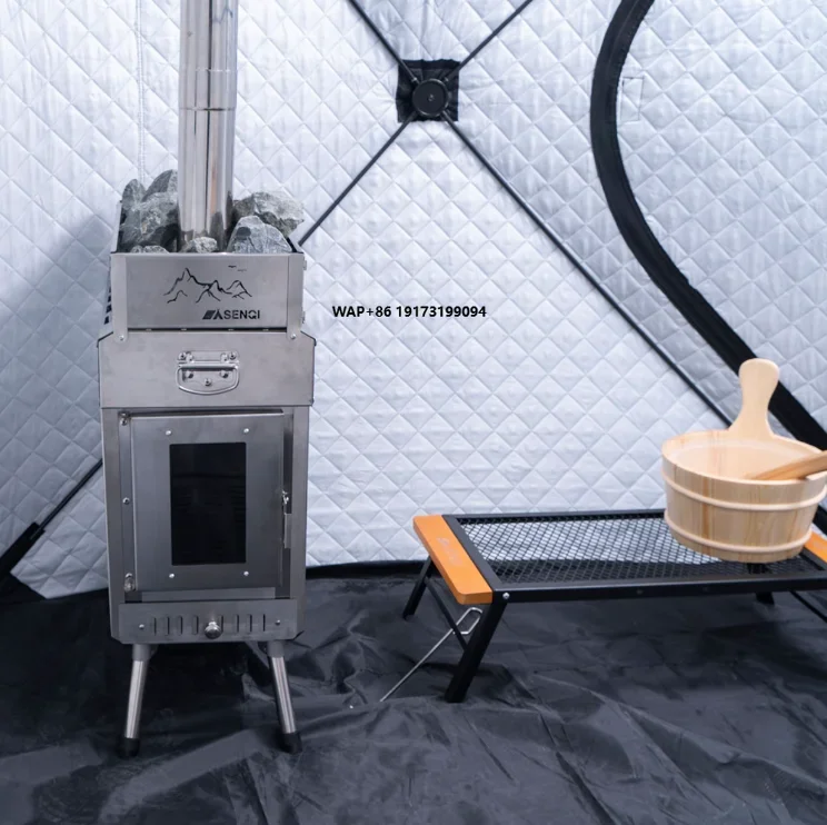 

Outdoor Camping Portable Stainless Steel Sauna Heater & Indoor Wood Stove Multi-Use Camping Grills