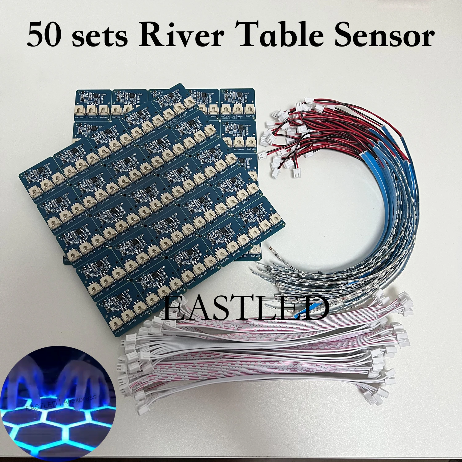 

50sets/lot Touch Sensor Switch for Luminous River Table Inductor DIY Sensing Module with LED Light Strip Cables DC2A 5V 12V 24V