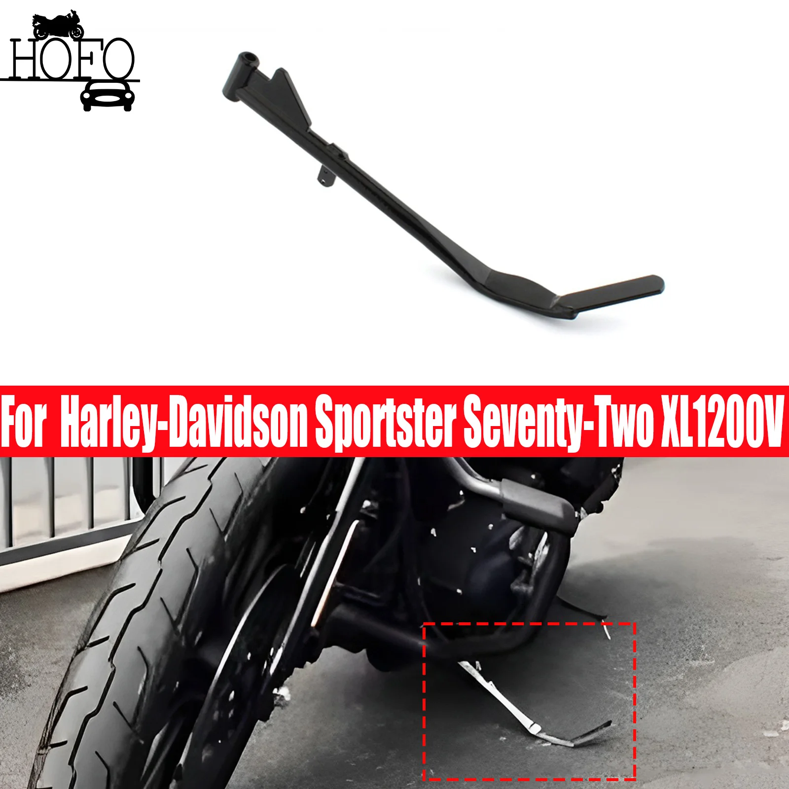 

Motorcycle Steel Kickstand Steel Sidestand Foot Side Stand Support Holder For Harley-Davidson Sportster 883 XL883 Seventy-Two XL