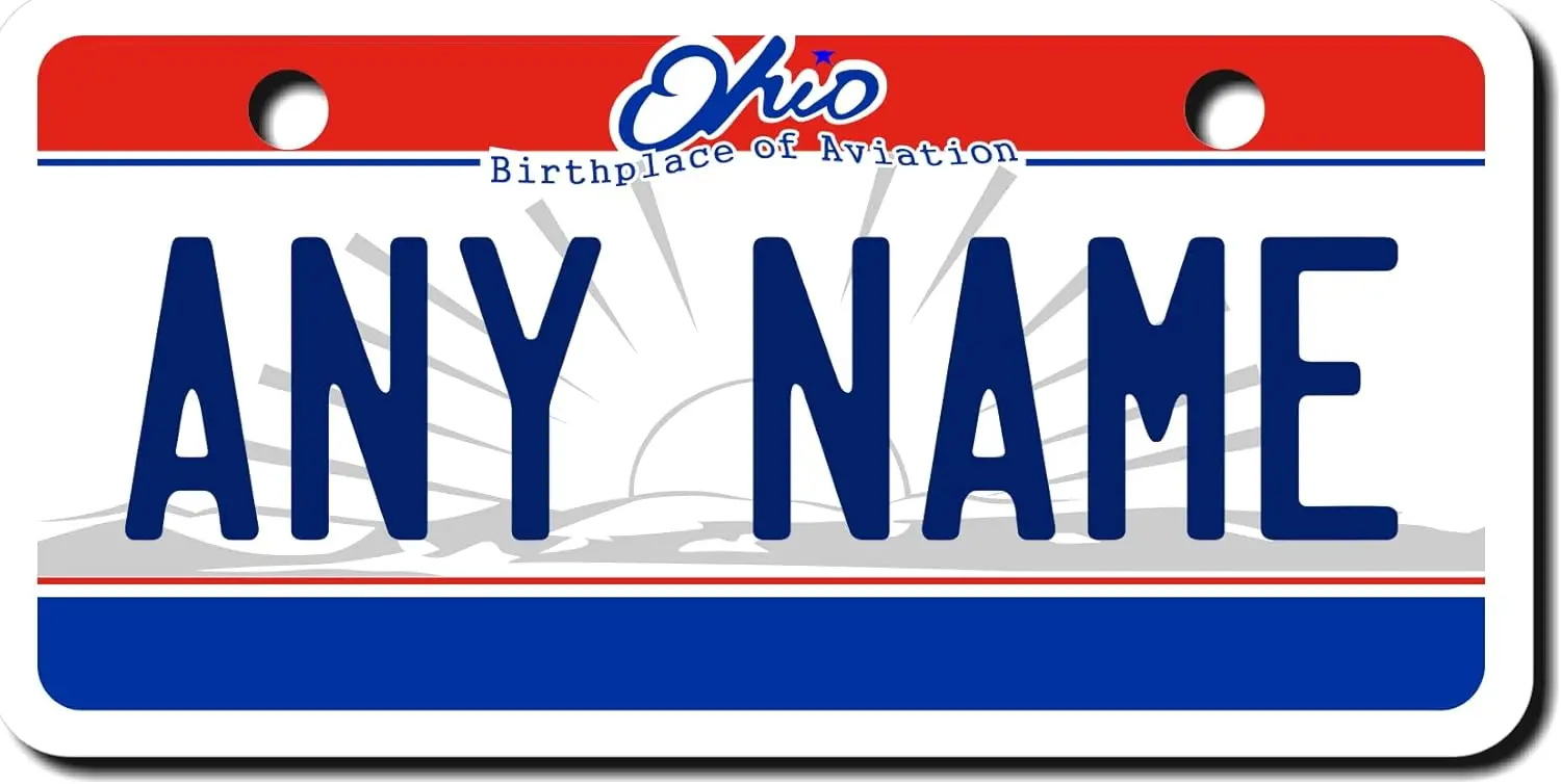 Personalized Ohio Metal Sign  (inches) Aluminum. Add Your Name, Text or Numbers.Great Size for Bikes, Drive on ToHome Decor