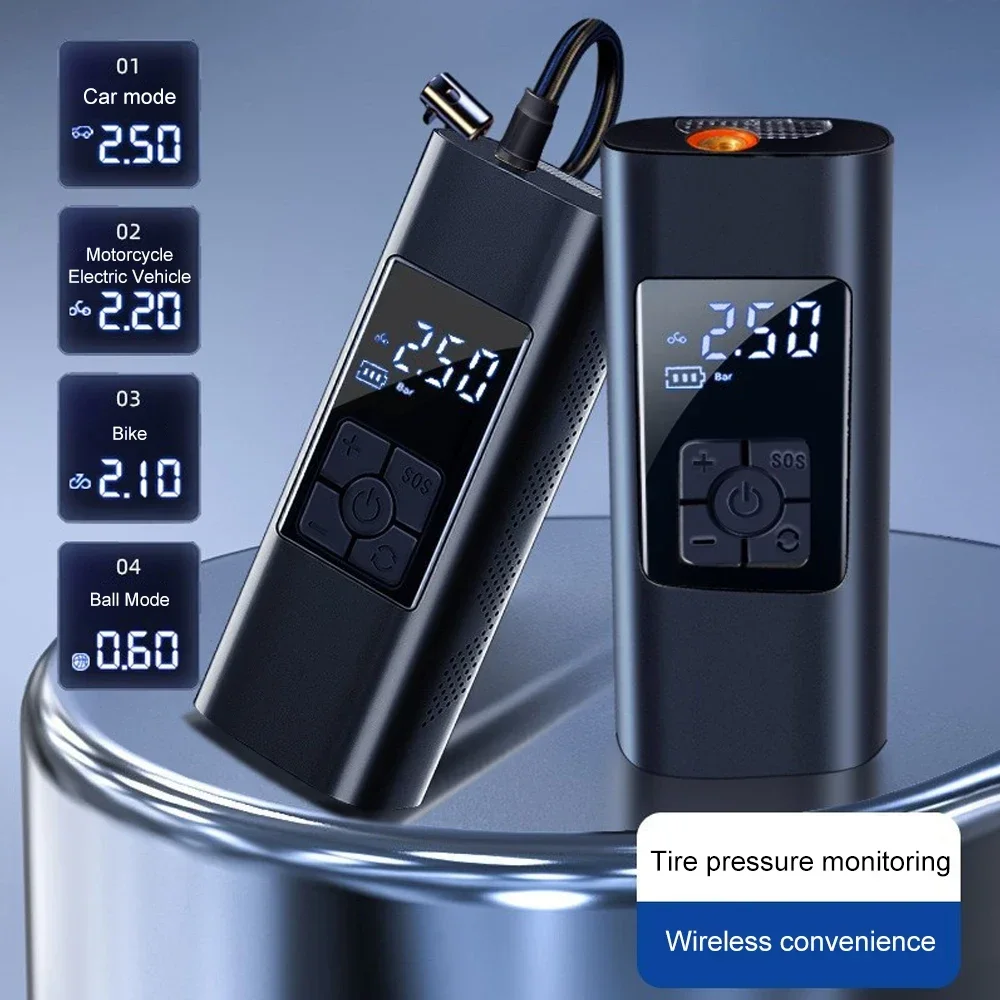 

120 Вт автомобильный воздушный насос для накачивания шин портативный компрессор перезаряжаемый цифровой беспроводной автомобильный насос для накачивания шин для мячей мотоцикла велосипеда