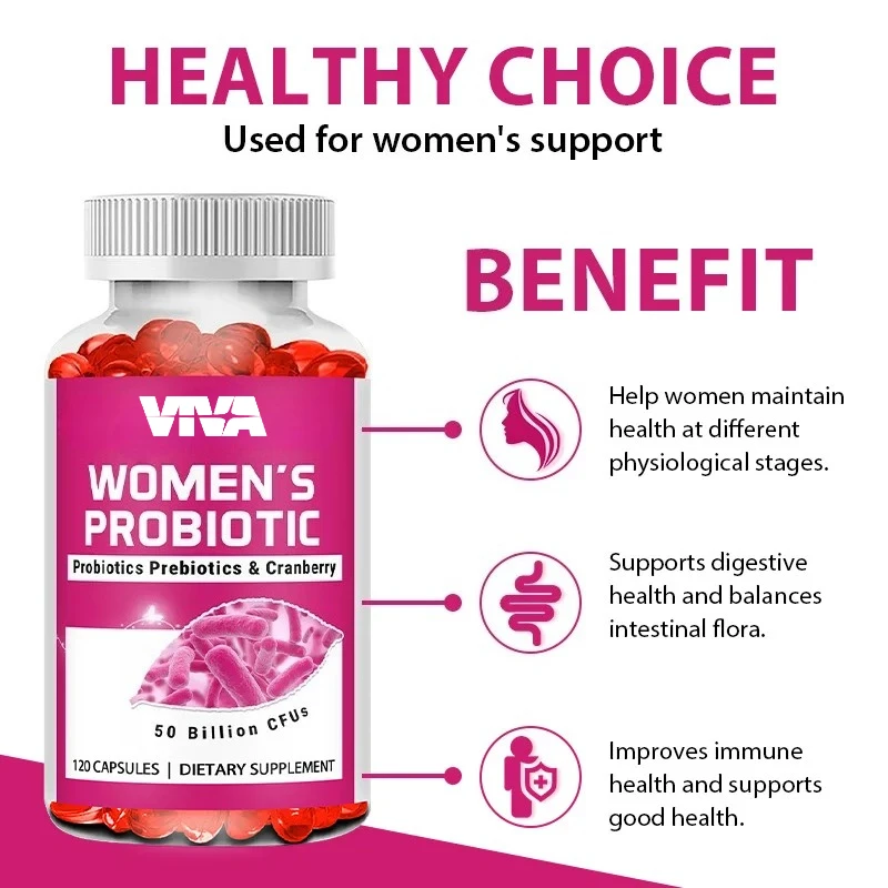 Women's Probiotics 50 Billion CFU Supplement-With Prebiotics and Cranberry to Promote Digestive Health and Support Immune Health