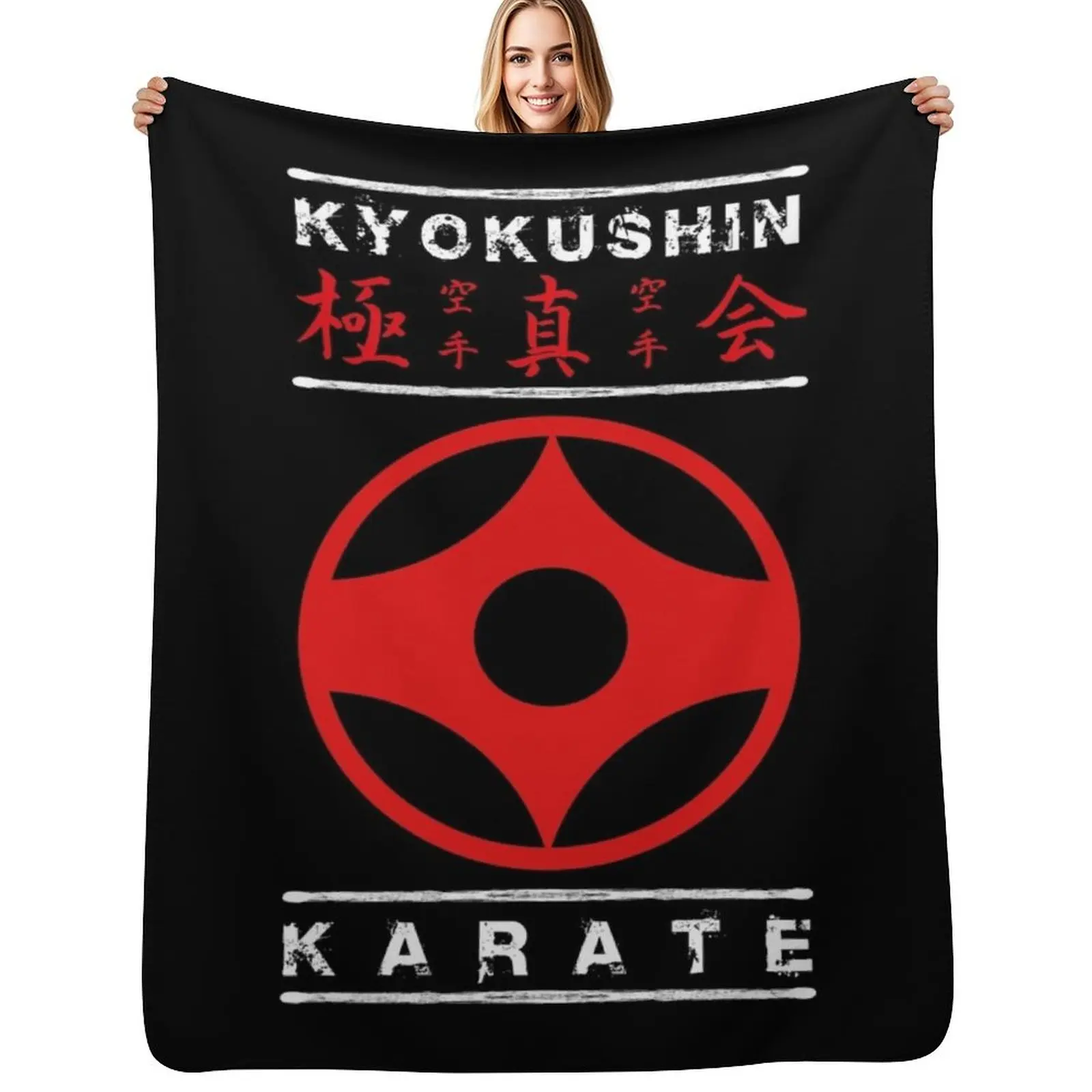 Kyokushin Karate (white text) Throw Blanket Blankets For Baby Baby Blankets Sofas Of Decoration Softest cosplay anime Blankets