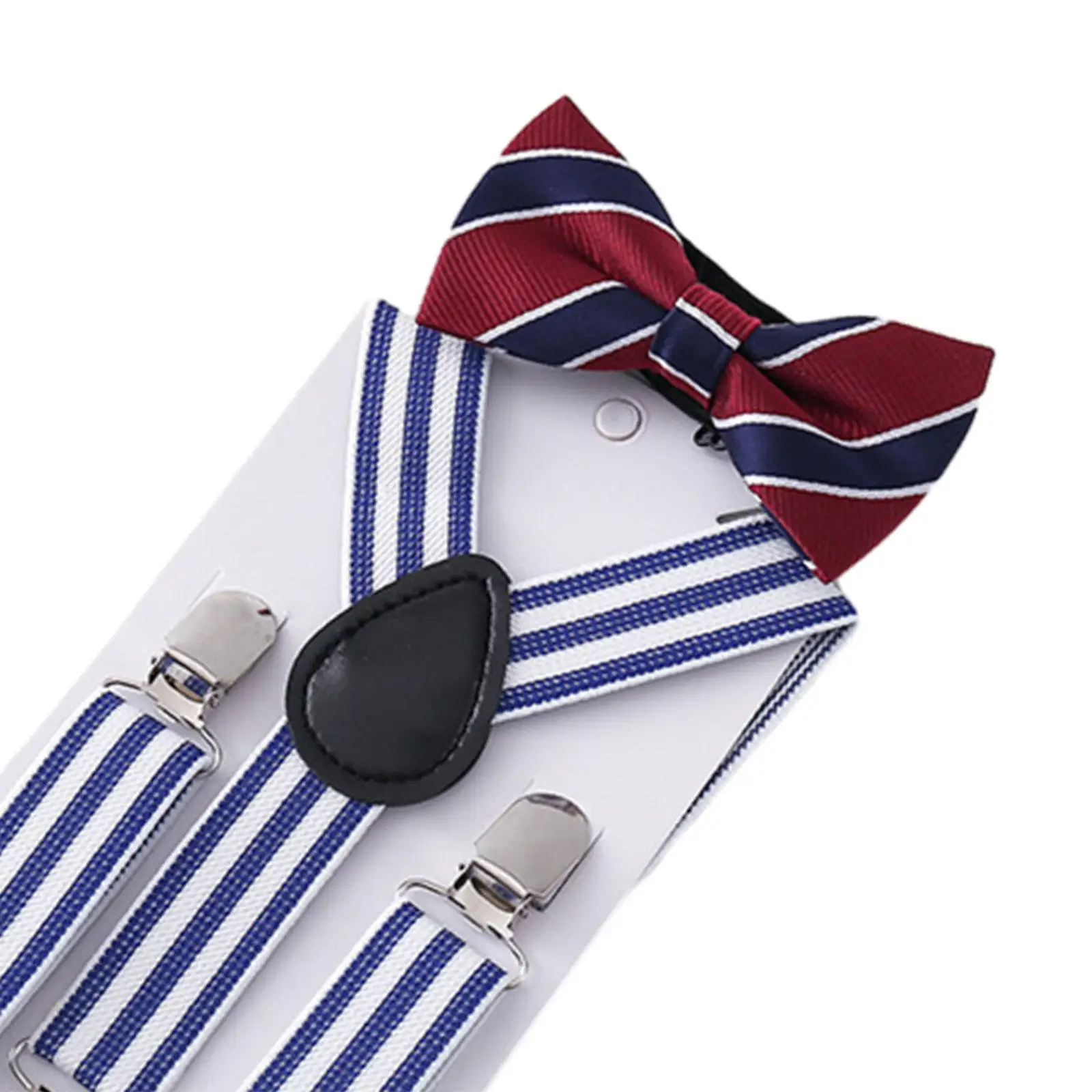 Set di papillon per bretelle per bambini, bretelle regolabili a forma di Y per jeans da ballo