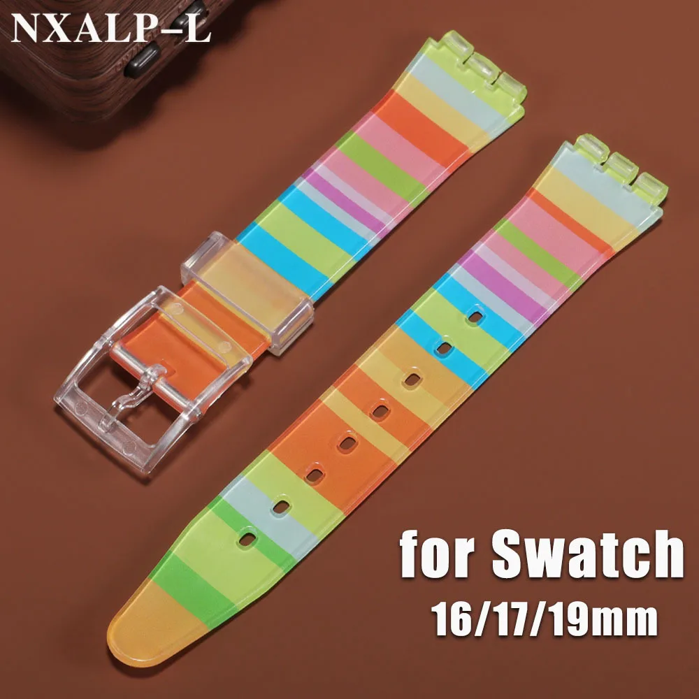 Für SWATCH Silikon Uhr Band 16mm 17mm 19mm für Swatch Bunte Gummi Strap Frauen Männer Wasserdichte Sport armband Zubehör