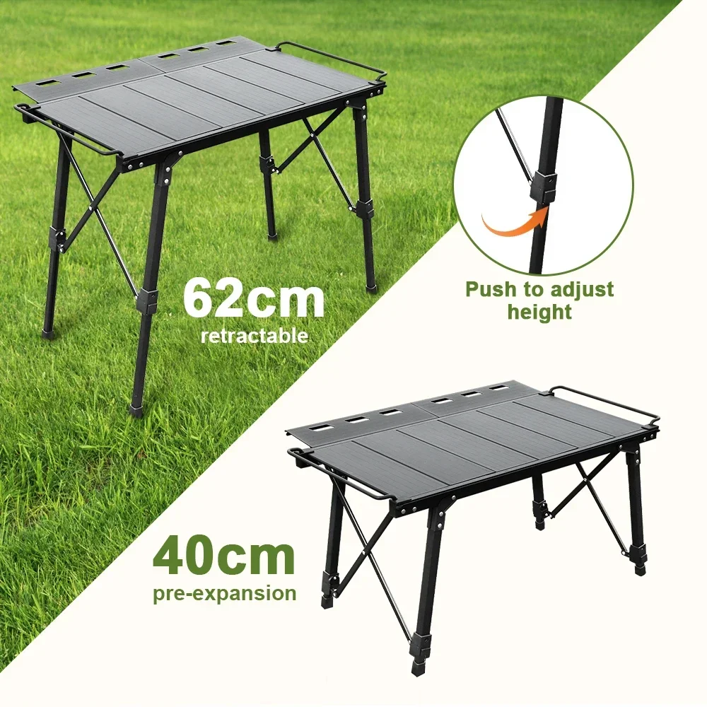 Expandable IGT Table Multifunctional Backpack Roll Table Adjustable Leg Desk Desktop Burner Bbq Table Camping Equipment