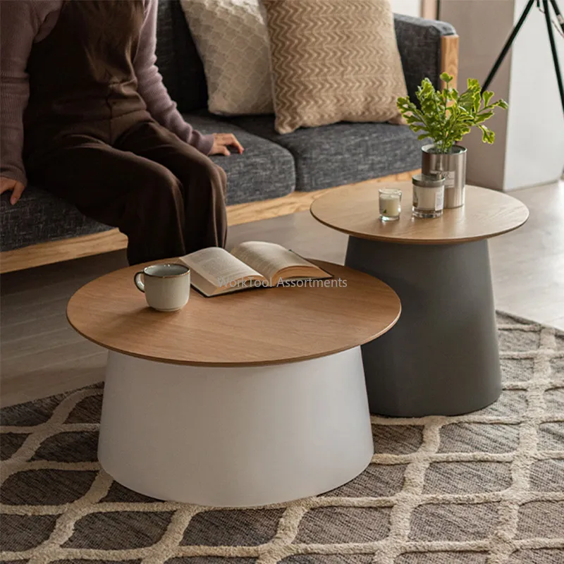 Modern creative round coffee table . Space‑suitable for living room, small apartment, sofa corner, easy to place.
