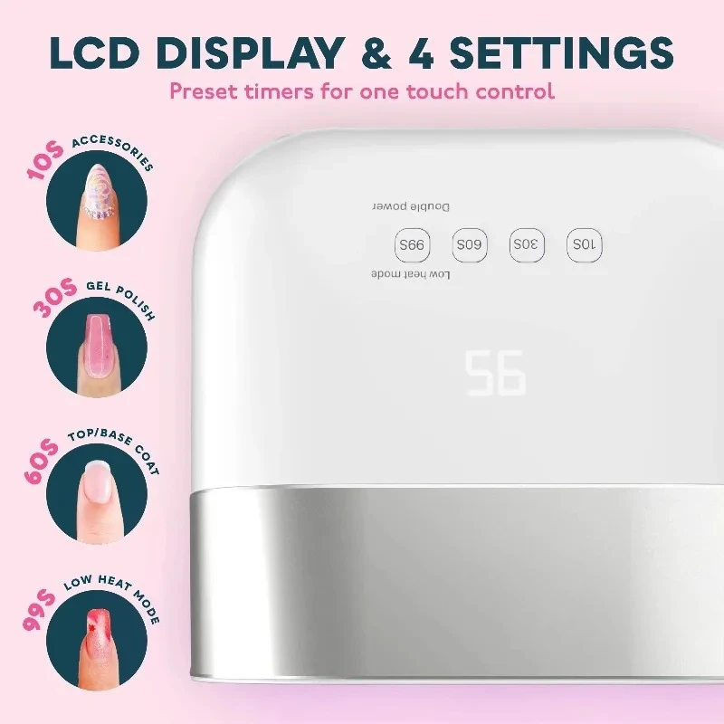 48W 36 LED ネイルドライヤー UVランプ ジェルポリッシュ硬化用 モーションセンシング マニキュア ペディキュア サロンツール 10/30/60秒タイマー