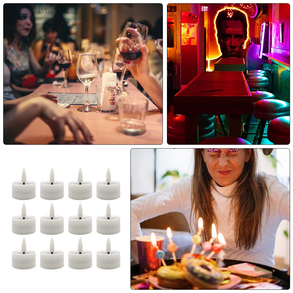 

12 Pcs LED Candles Flameless Flickering Warm Light Plastic Operated LED Lighting