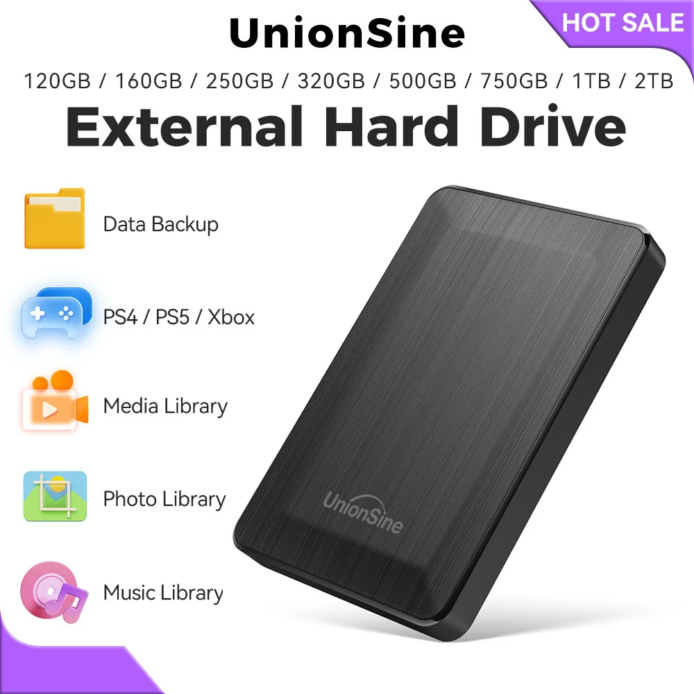 UnionSine 2.5インチ外付けHDD 2TB USB3.0