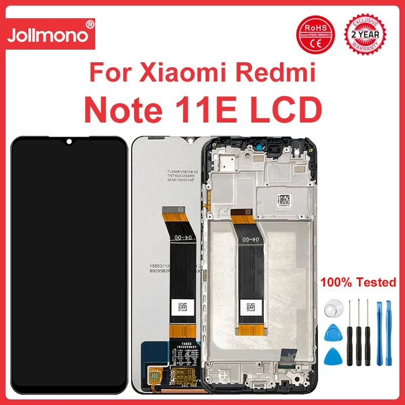 

Screen for Xiaomi Redmi Note 11E 22041219C Lcd Display Digital Touch Screen with Frame Assembly for Redmi Note11 E Note 11 E