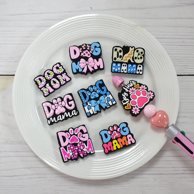 5/10PCS Focal Beads Silicone Pet dog phrase letters Jewelry Making DIY Keychain Pendant Handmade Necklace Brooches Accessory