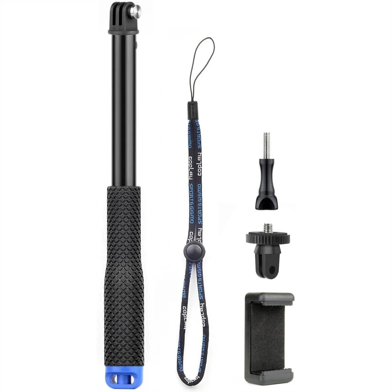 

46 Inch Aluminum Waterproof Selfie Stick With 1/4 Thread Hole Underwater Pole Handle Grip Monopod For Action Cameras And Smartphones