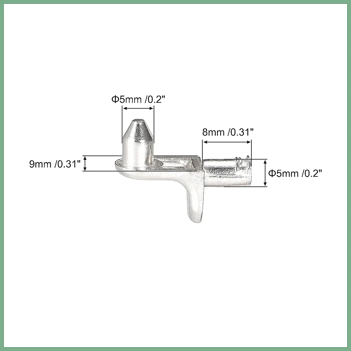 50pcs Shelf Support Pegs 5mm L-Shaped Furniture Cabinet Bracket Pins with Pin for Kitchen Storage Hardware