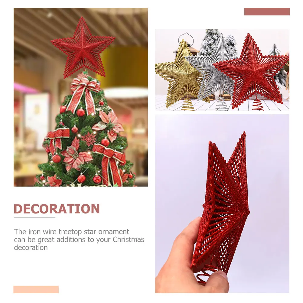 

Decoration Mini Christmas Ornaments Portable Tree Toppers Star Decorations Outdoor
