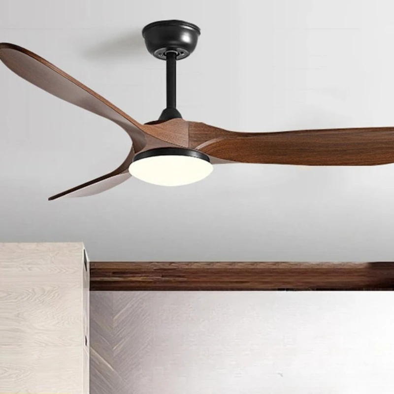 Nordic Minimalist Style Living Room/Homestay Wooden Ceiling Fan Lamp Modern Art Innovation Restaurant Ceiling Lighting Fixtures