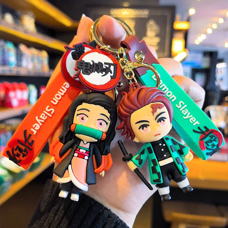 

Demon Slayer Keychains Toys Anime Cartoon Anime Doll Car and Motorcycle Keychain Accessories Cute Character Bag Cartoon Couple