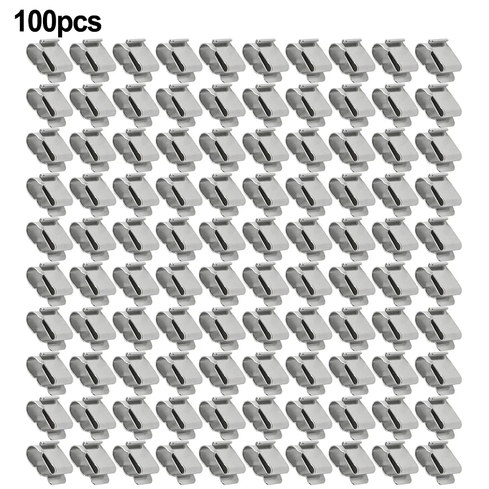 

100Pcs Stainless Steel Solar Panel Cable Clips For Home Photovoltaic Modules Kayaks Fishing Boats Wire Clip Set