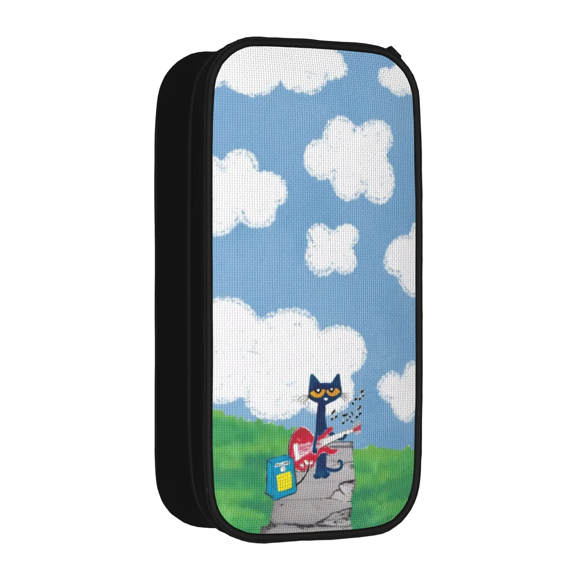 Large-capacity Pencil Case Pete The Cat Office Accessories  Double Layer Pencilcase Women Make Up Bag Perfect Gifts