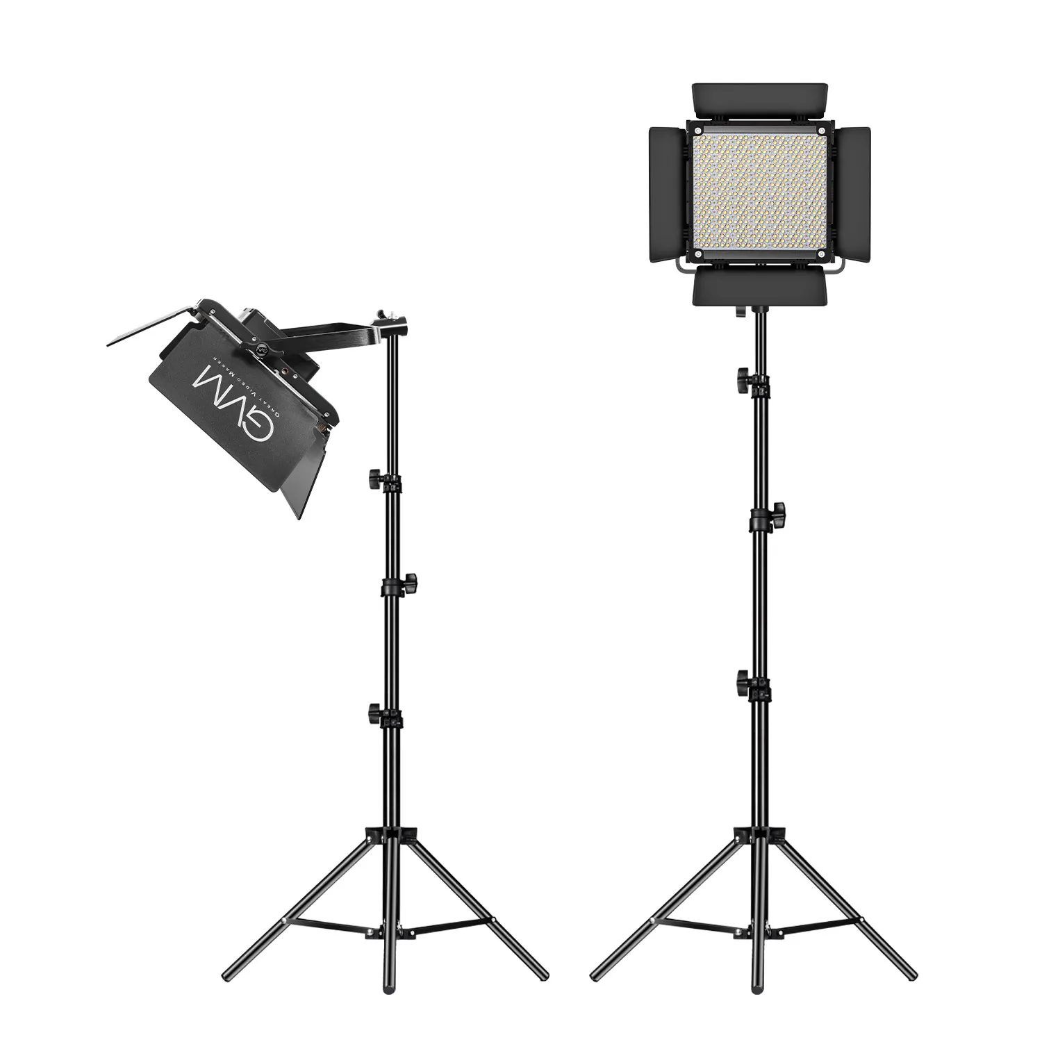 GVM-850D شعاع عالي 40 وات ثنائي اللون وقوة عالية 360 درجة °   مجموعة إضاءة التصوير الفوتوغرافي لفيديو RGB بالألوان الكاملة مع التحكم في التطبيق