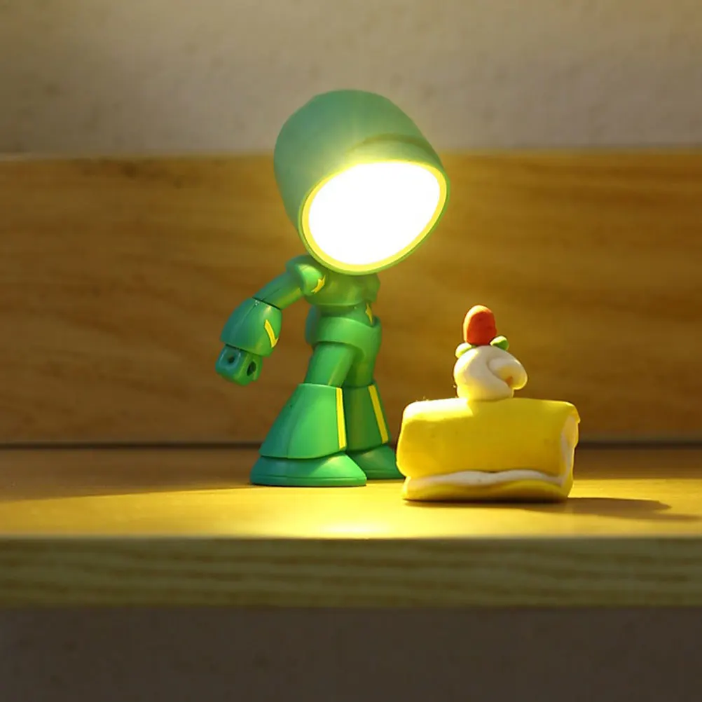 

3pcs Mini Robot Night Light PVC Desk Lamp for Kids Bedroom Adjustable Small Creative Light Bedside Lamp Students