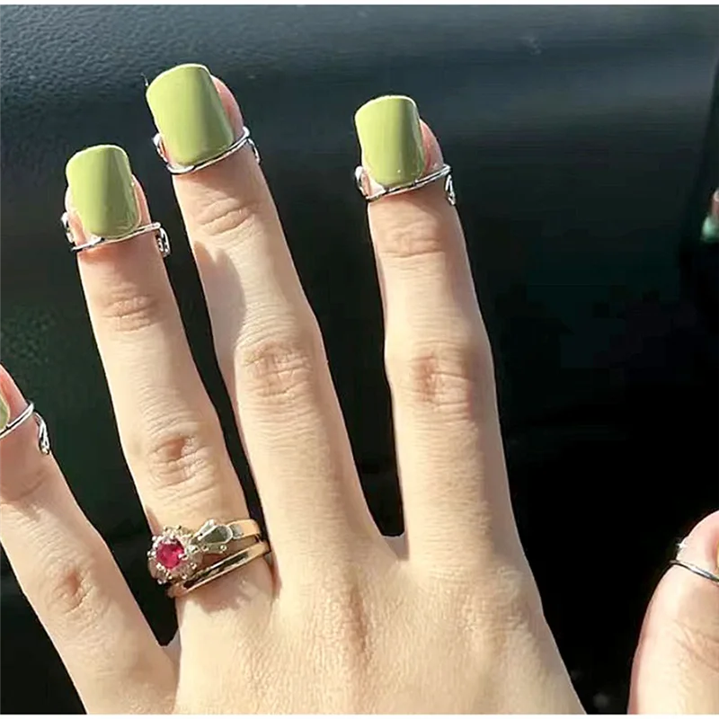 

ABPQ-10 PCS Thin Nail Rings For Ladys Daily Fingertip Protective Cover Metal Gift To Girlfriend Gold