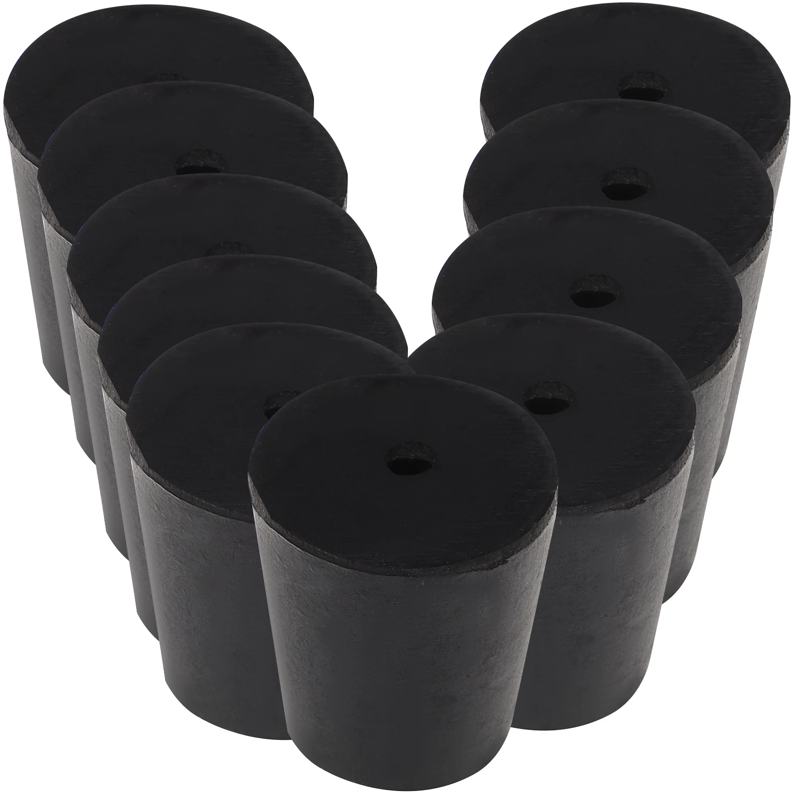 

10pcs Single-hole Rubber Stoppers Test Tube Plug Tapered Sealing Bungs for Lab Flasks Premium Material