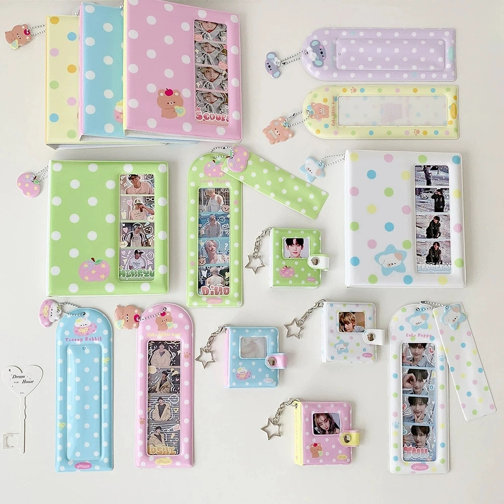 Colorful PVC Dots Photo Booth Frames Bright Color Photo Booth Album For 2x6 Inch Photo Strip Wedding Album 2 x 6 Bookmark Holder