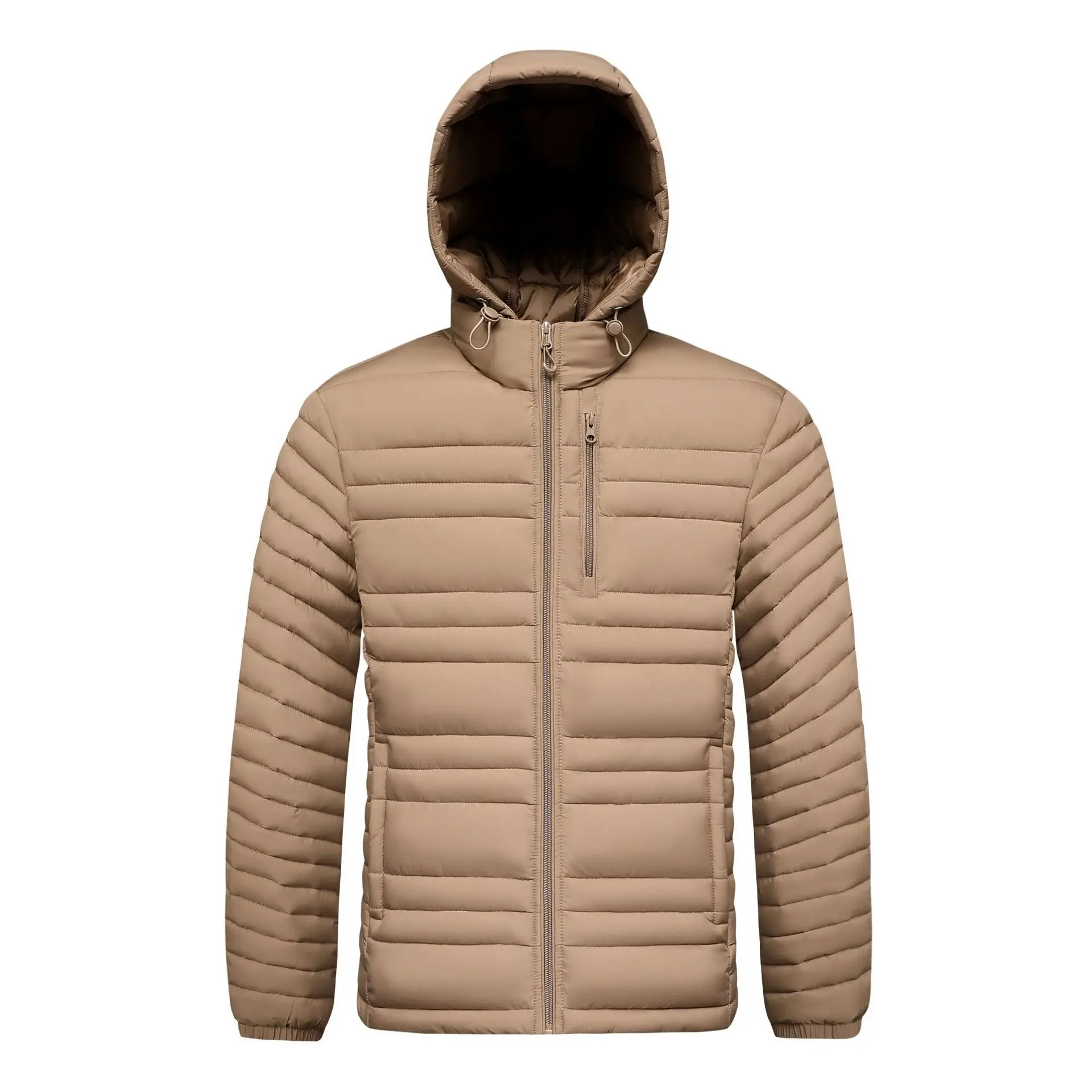 Man Coat Winter Thicken Warm Stand Collar Zipper Male Down Outerwear Simple Solid Color Long Sleeve Detachable Hooded Men Jacket