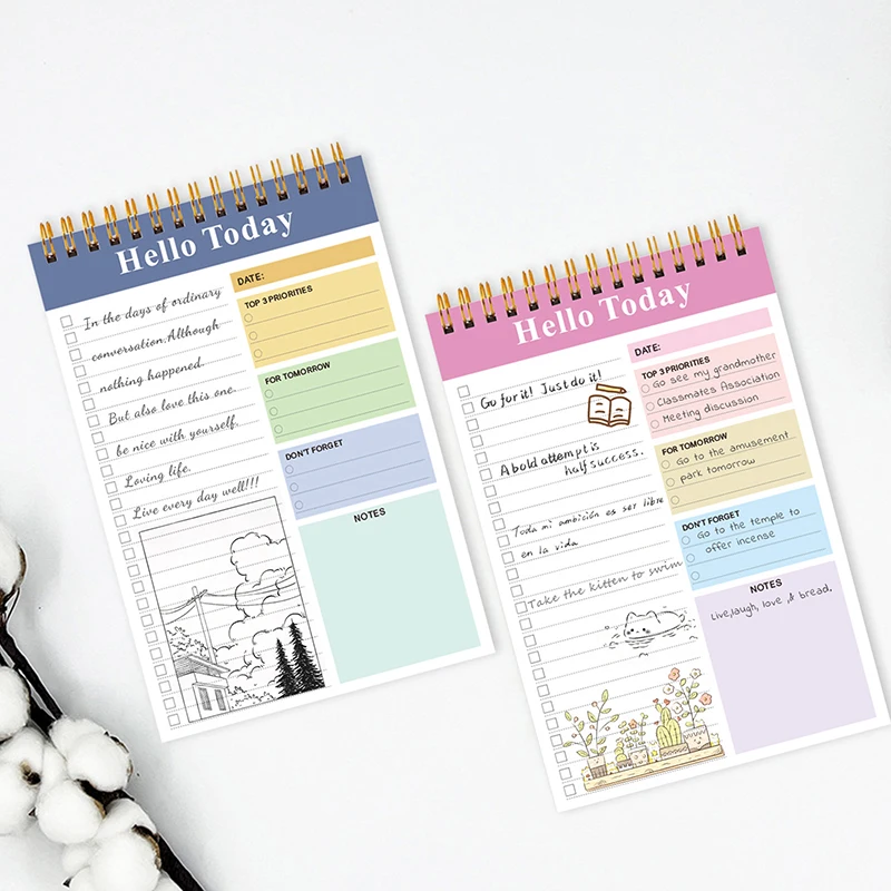 To Do List Notepad For Work - 52 Sheets Tear Off Spiral Daily Planner Checklist Notebook Organizer Planning