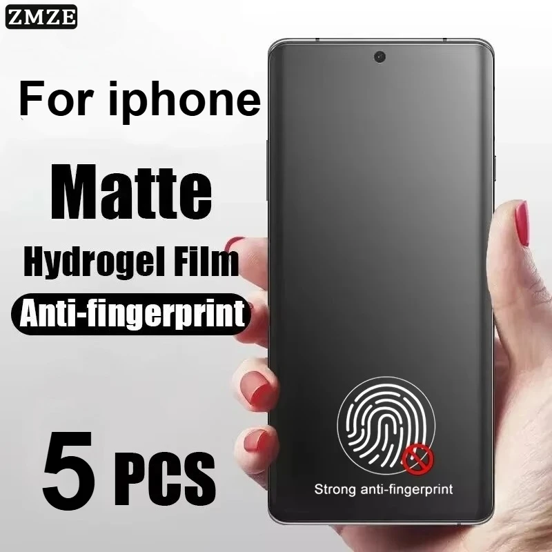 5 Stück Matte Hydrogel-Schutzfolie für iPhone 17 Pro Max 17E 17 16 15 14 13 12 Air Nicht aus Glas Anti-Fingerabdruck Displayschutz