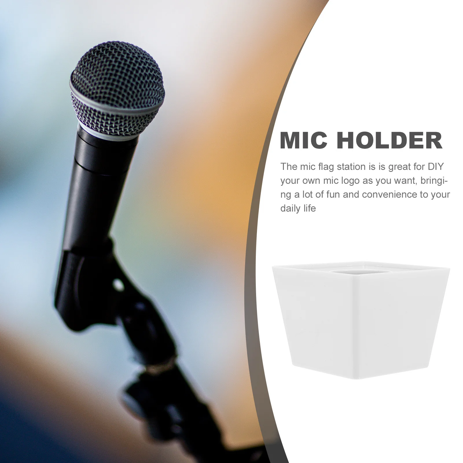 

Microphone Station Plastic Foam Logo Cube For Interview Corporate Meetings Ktv Broadcast Accessory Flag Cube Interview Mic