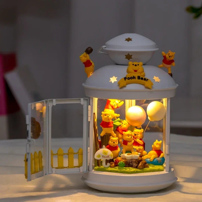 Disney-Winnie The Pooh DIY Handmade Night Light, abajur Lamp