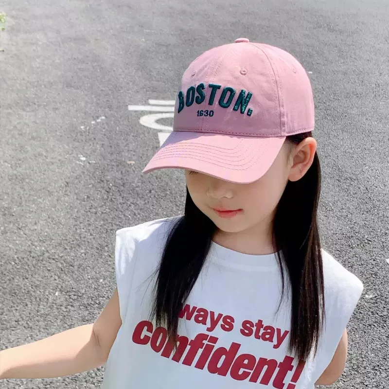 

New Children Baseball Cap Summer Cotton Embroidery Letter Boy Girl Sunhat Unisex Outdoor Snapback Fashion Fishing Baseball Hat