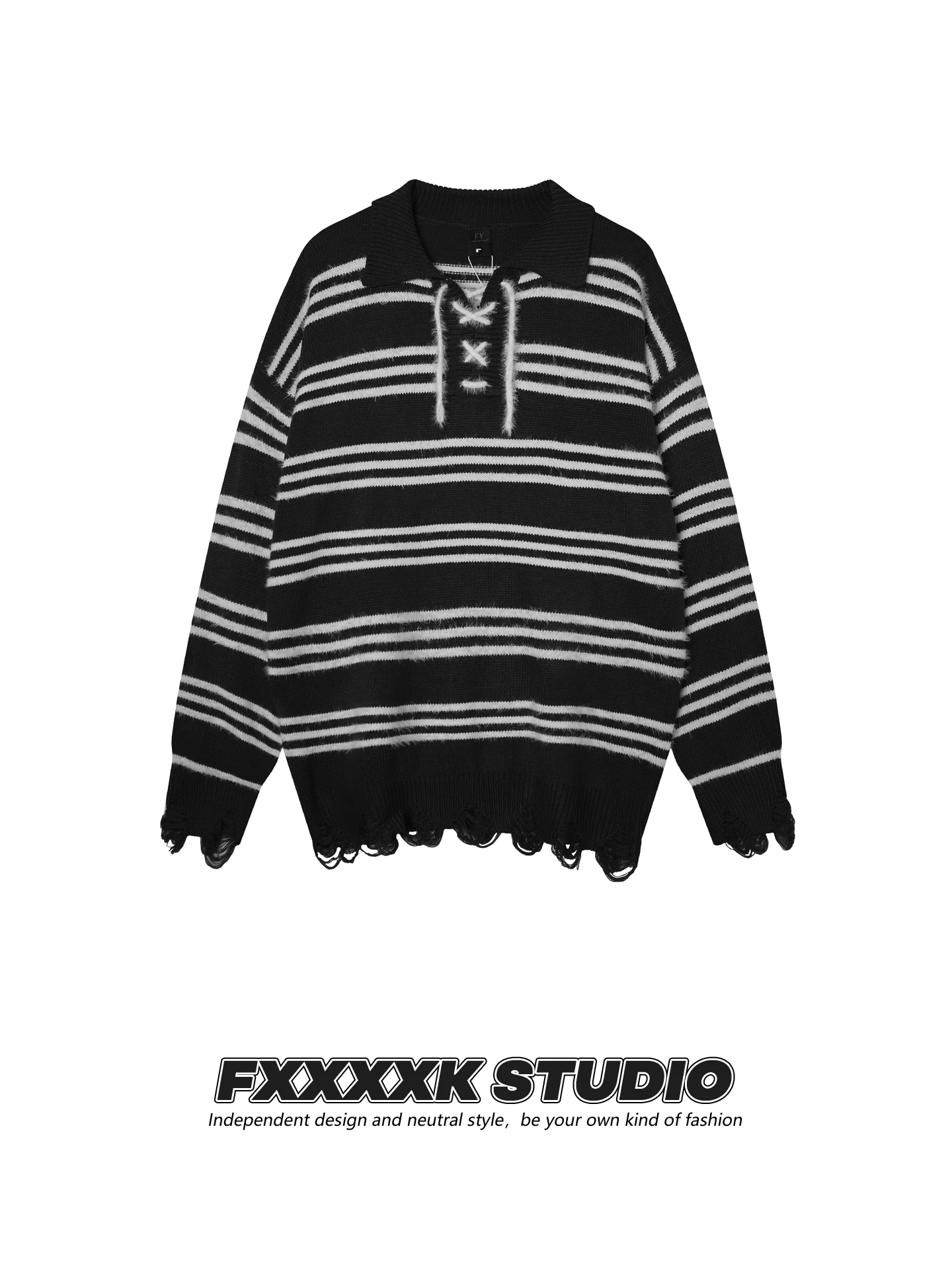 

Свитер свободного кроя в американском ретро-стиле с полосатым морским воротником и дизайном пояса, осенний, мягкий, вязаный, удлиненный, для пар