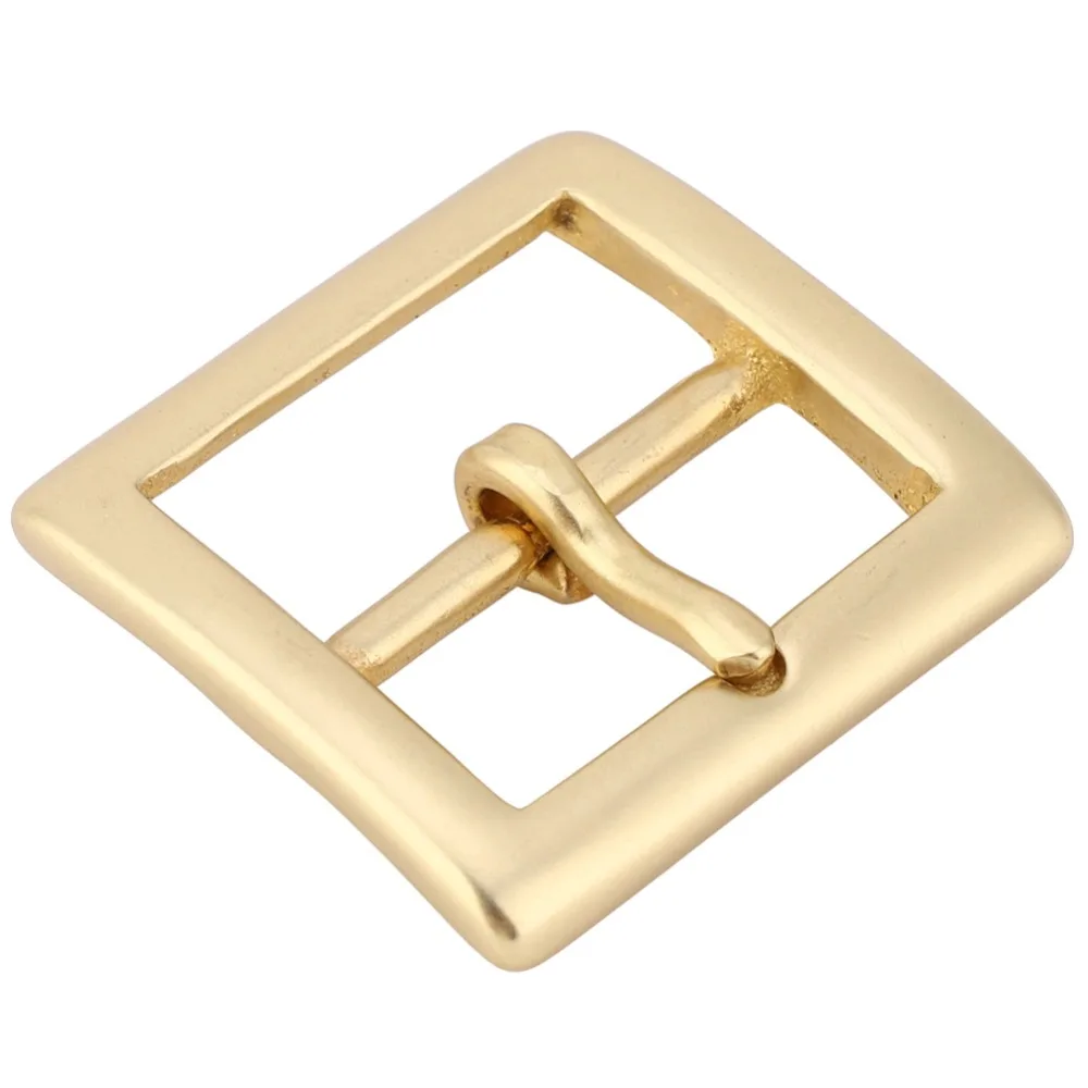 Metal Construction Brass Belt Buckle 38x48mm Size Single Pin End Bar Roller Buckle Sturdy Build Single Prong Buckle Bag Hardware