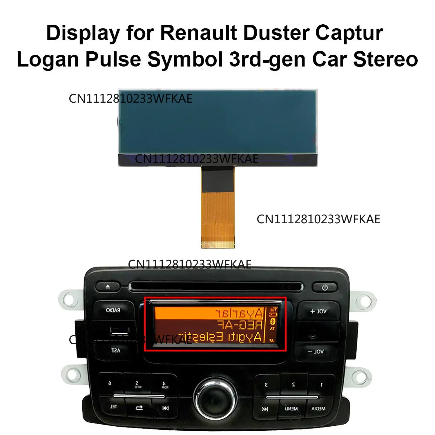 LCD Display Car Radio Stereo AGC-1220RF-A AGC-0060RF-A For Dacia Sandero Duster Renault Duster Captur Logan Pulse Lada Xray