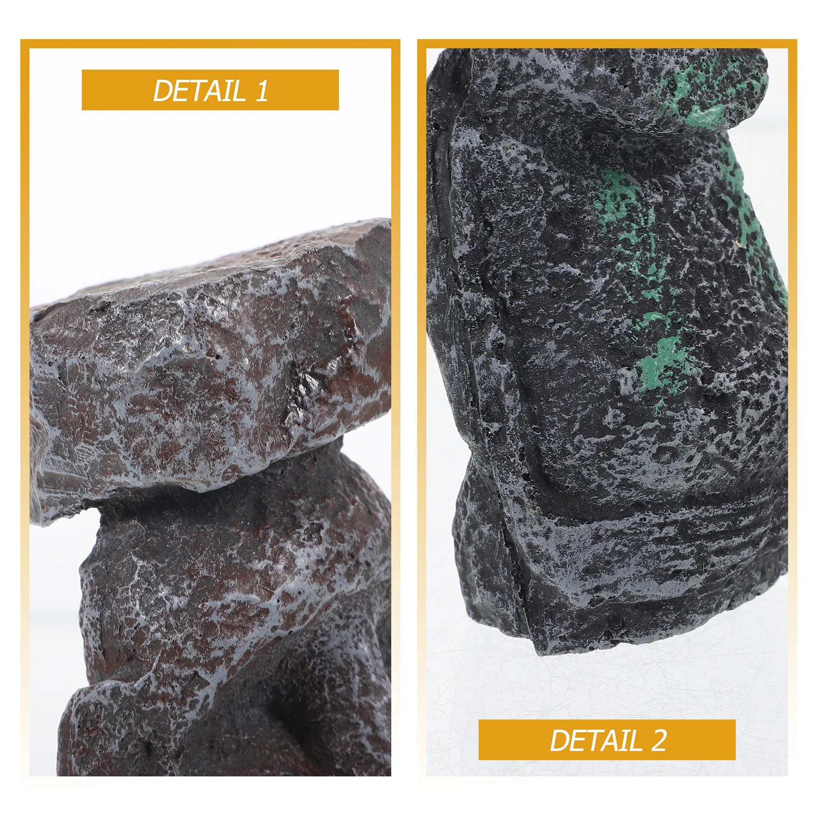 

2Pcs Resin Moai Small Stone Decoration Bonsai Desktop Ornament Home Garden Landscape Office Car Accessories