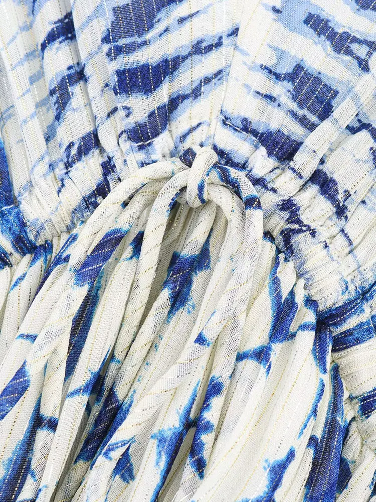 2025 Summer Vintage Casual Chic Women Dress Floral Print V-Neck Long Sleeve Mini Dress New Fashion Holiday Dress