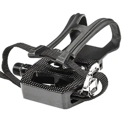 1pair Exercise Bike Pedals Pedal For Clipless Toe Cage And Strap For Shoes Cycling Toe Clip Pedals Aluminum Alloy Foot Pedal