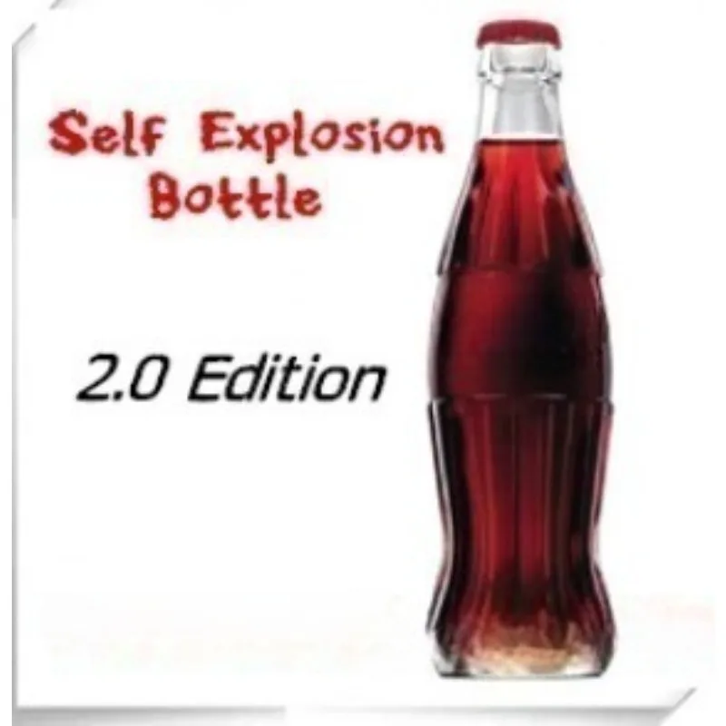 Exploding Drink Bottle Magic Trick Self-Shattering Transparent Bottle, 6-Piece Stage & Close-up Illusions Gimmicks for Magicians