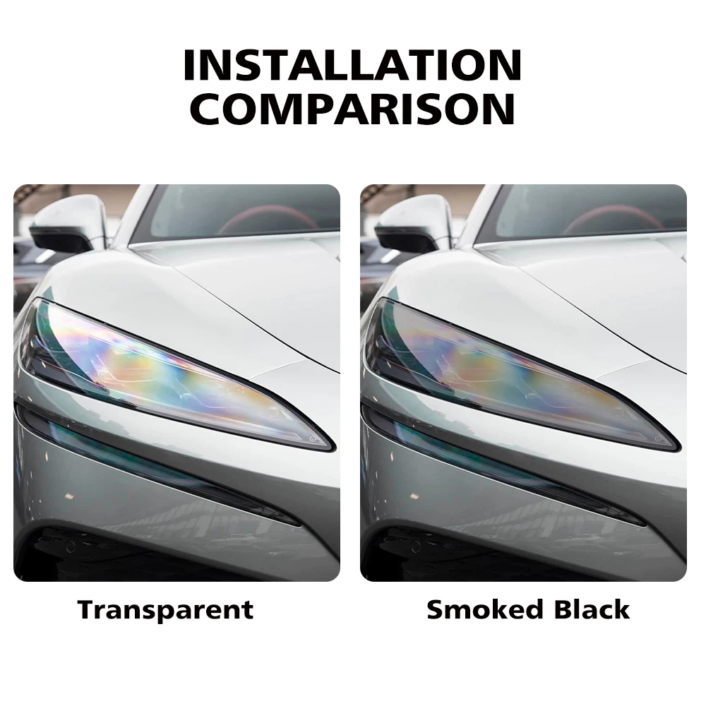Custom Fit TPU PPF for Denza Z9 GT 2025-2026 High Gloss Smoke Black Pre Cut Headlight Protective Film Anti-Scratch Vinyl Wrap view 4