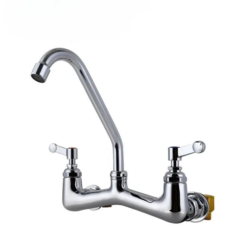

Chrome plated wall mounted brass ink cartridge, hot and cold mixed dual food storage room faucet