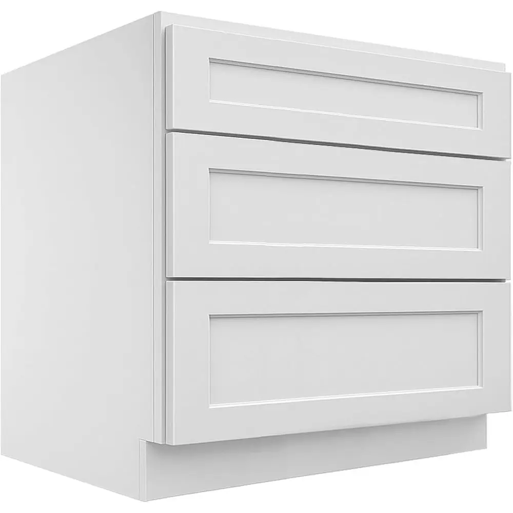 Weißer Shaker-Stil, 30 B x 34,5 H x 24 D Küchenunterschrank mit Schubladen, RTA, unmontiert, geeignet für Küche und Wäscherei