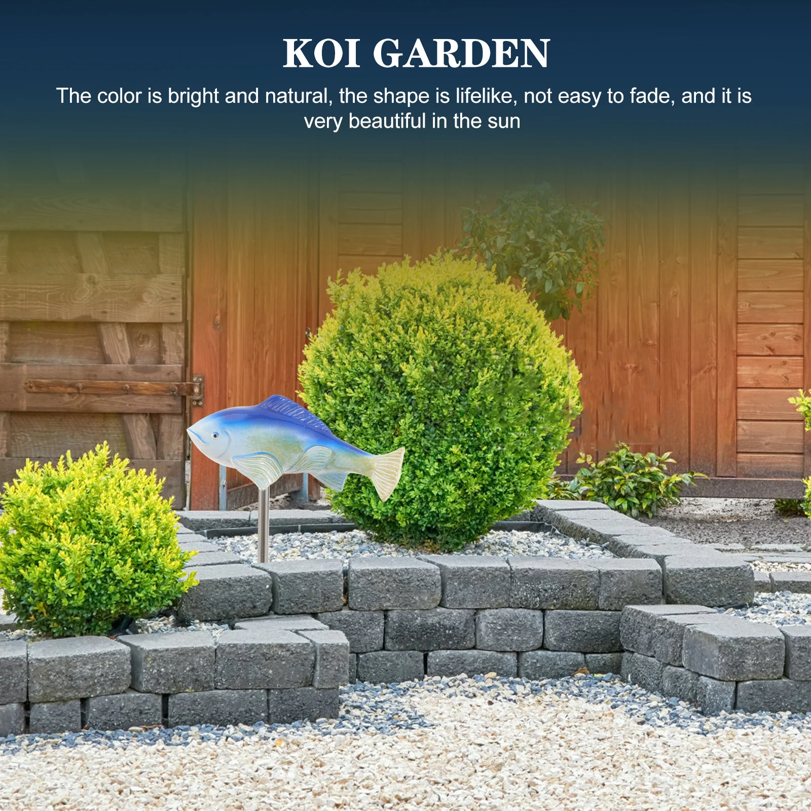 

Koi Resin Craft Fish Shape Stake Garden Decor Outdoor Resin Fish Ornament Lawn Yard Decoration Ground Inserted Adornment