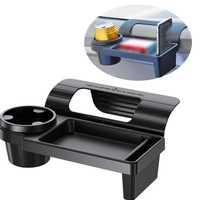 New 3 In 1 Car Cup Holder Expandable Food Tray Car Cup Holder Expander Tray Travel Accessories Multifunctional Phone Holder Car