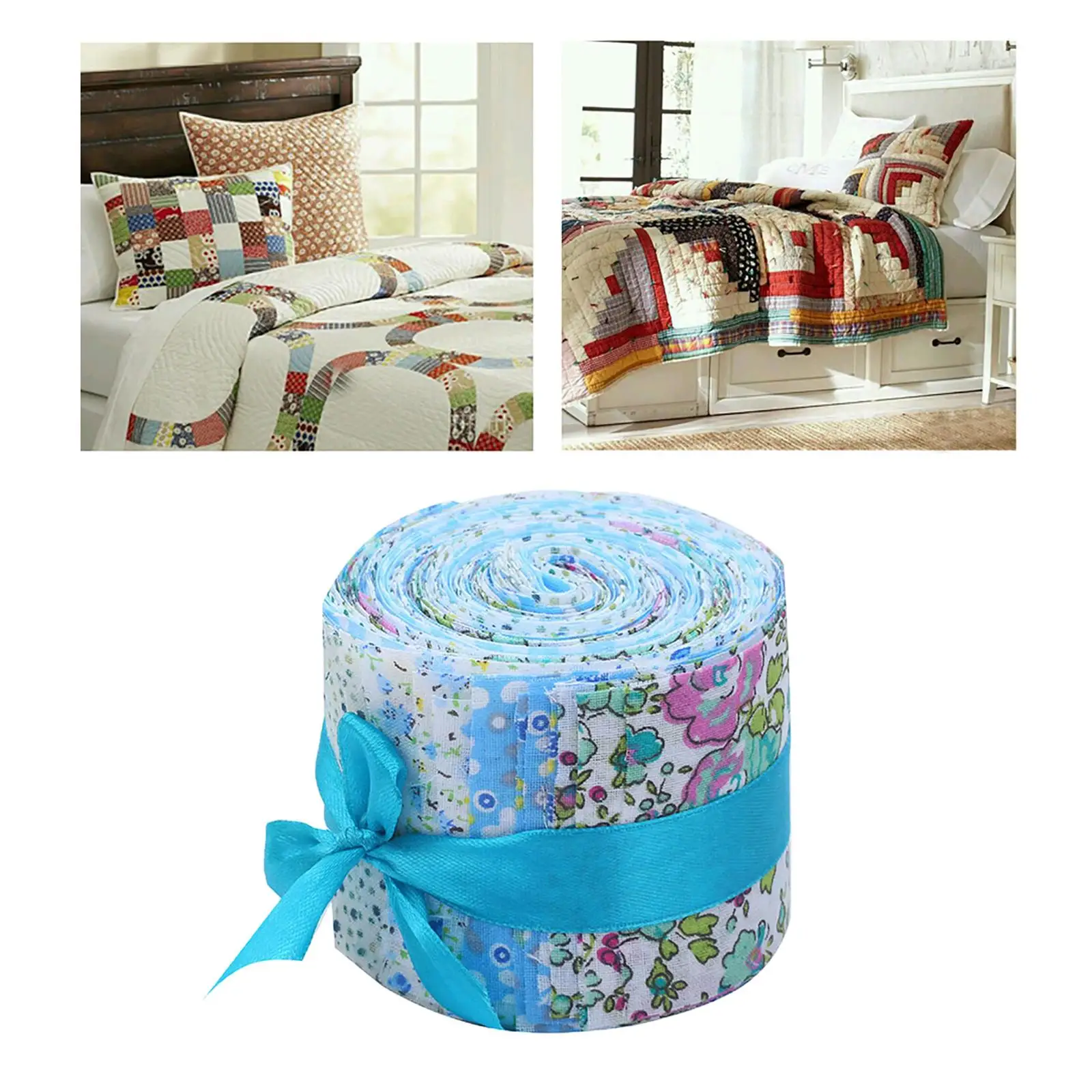 20x 2.4 inch Jelly Roll Floral Printed Quilt Strips with Different Patterns