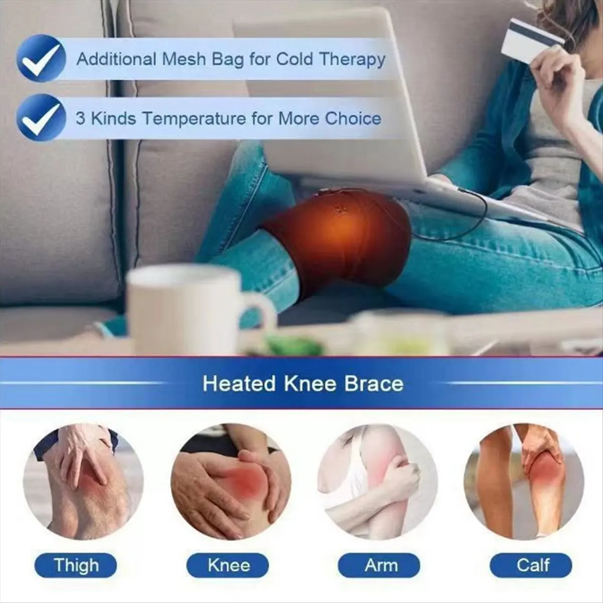 1 Pair Heating Massager Electric Knee Heating Pad Heated Knee Brace Support for Arthritis Joint Old Cold Leg Knee Warmer